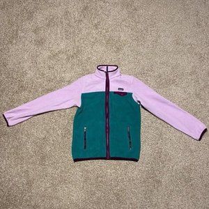 Patagonia Juniors XXL Fleece Full Zip Jacket Pink & Green w/Purple Trim